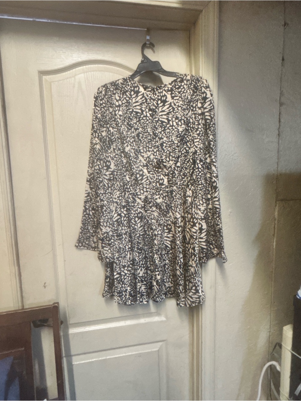 Lush Black and Cream Floral lightweight Mini Dress 070826